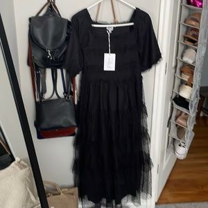 Brand new black midi dress with tags